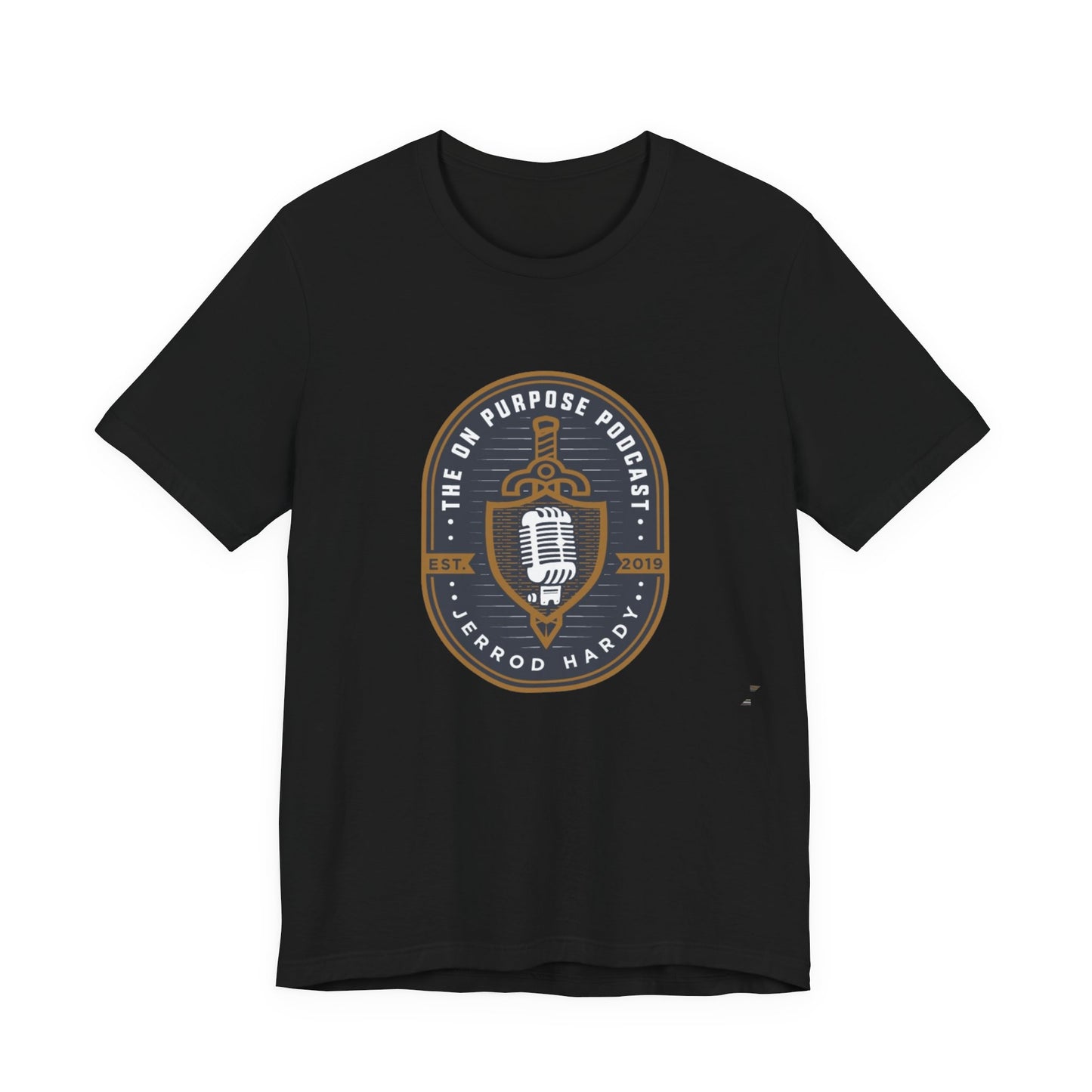 Podcast Logo Tee — "The On Purpose Podcast" Shield Design